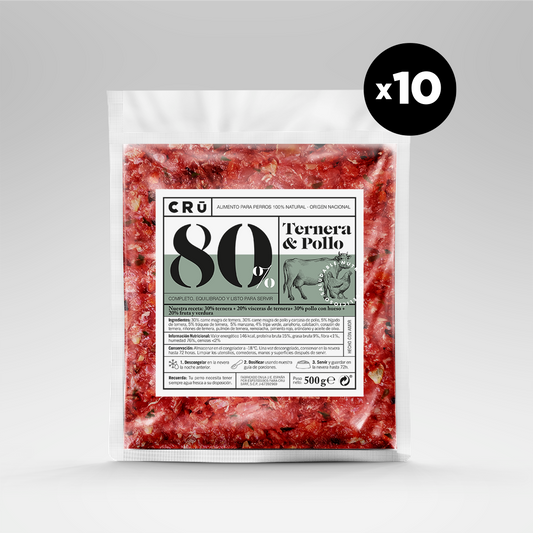 Menú Barf De Ternera Y Pollo Para Perro - 10 Paquetes_0