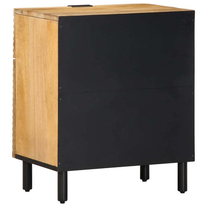 Mesita De Noche Madera Maciza De Mango 50x33x60 Cm Marrón_3