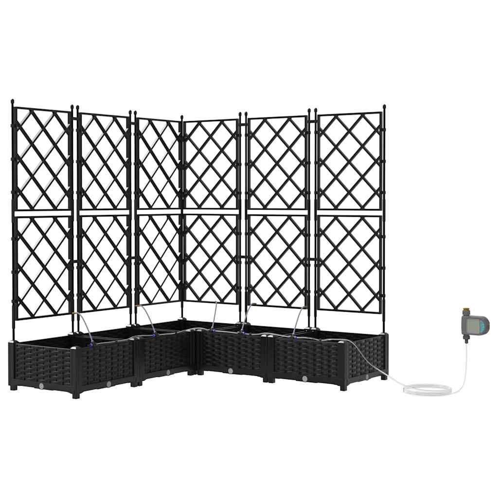 Macetero De Jardín 5 Uds. Negro 120 X 120 X 126 Cm Pp_0