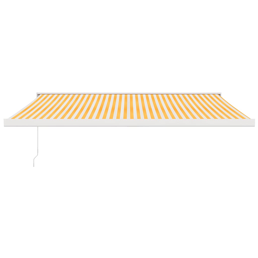 Toldo Retráctil Aluminio Y Tela Amarillo Y Blanco 4x3 M_2