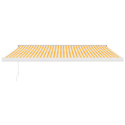 Toldo Retráctil Aluminio Y Tela Amarillo Y Blanco 4x3 M_2