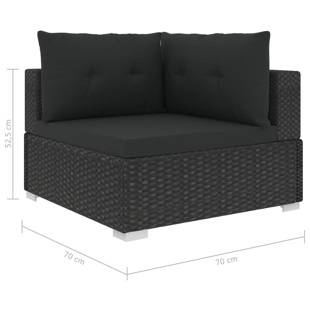Vidaxl Set Muebles De Jardín 10 Piezas Y Cojines Ratán Sintético Negro_2