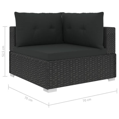 Vidaxl Set Muebles De Jardín 10 Piezas Y Cojines Ratán Sintético Negro_2