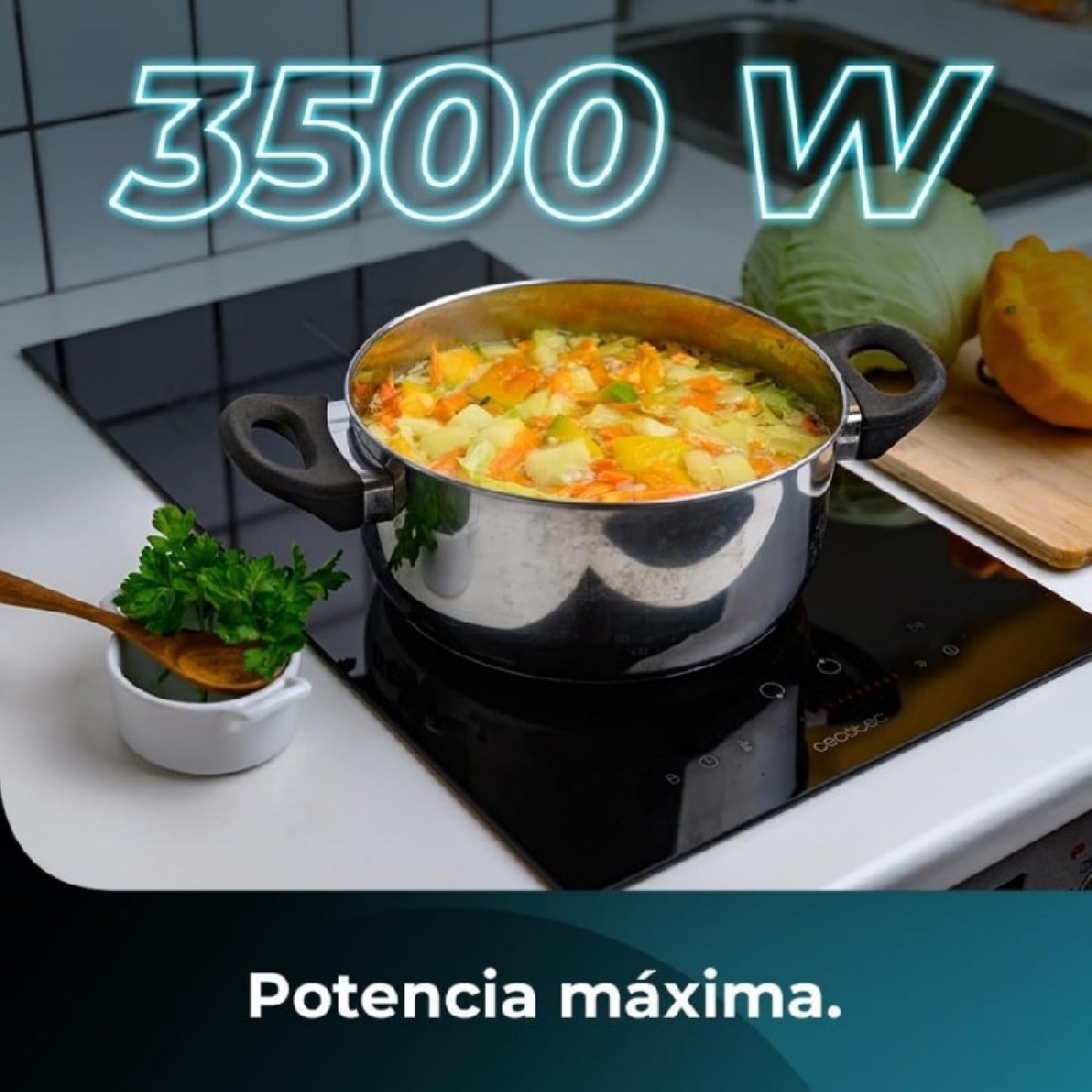 Placa De Inducción 2 Fuegos Bolero Squad I 2100. Potencia Máx 3500w En 9 Niveles, Programa El Tiempo, Sistema Keep Warm, Control Táctil, Control Seg_3