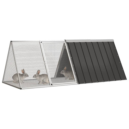 Vidaxl Jaula De Conejos Acero Galvanizado Antracita 201,5x80,5x71 Cm_1