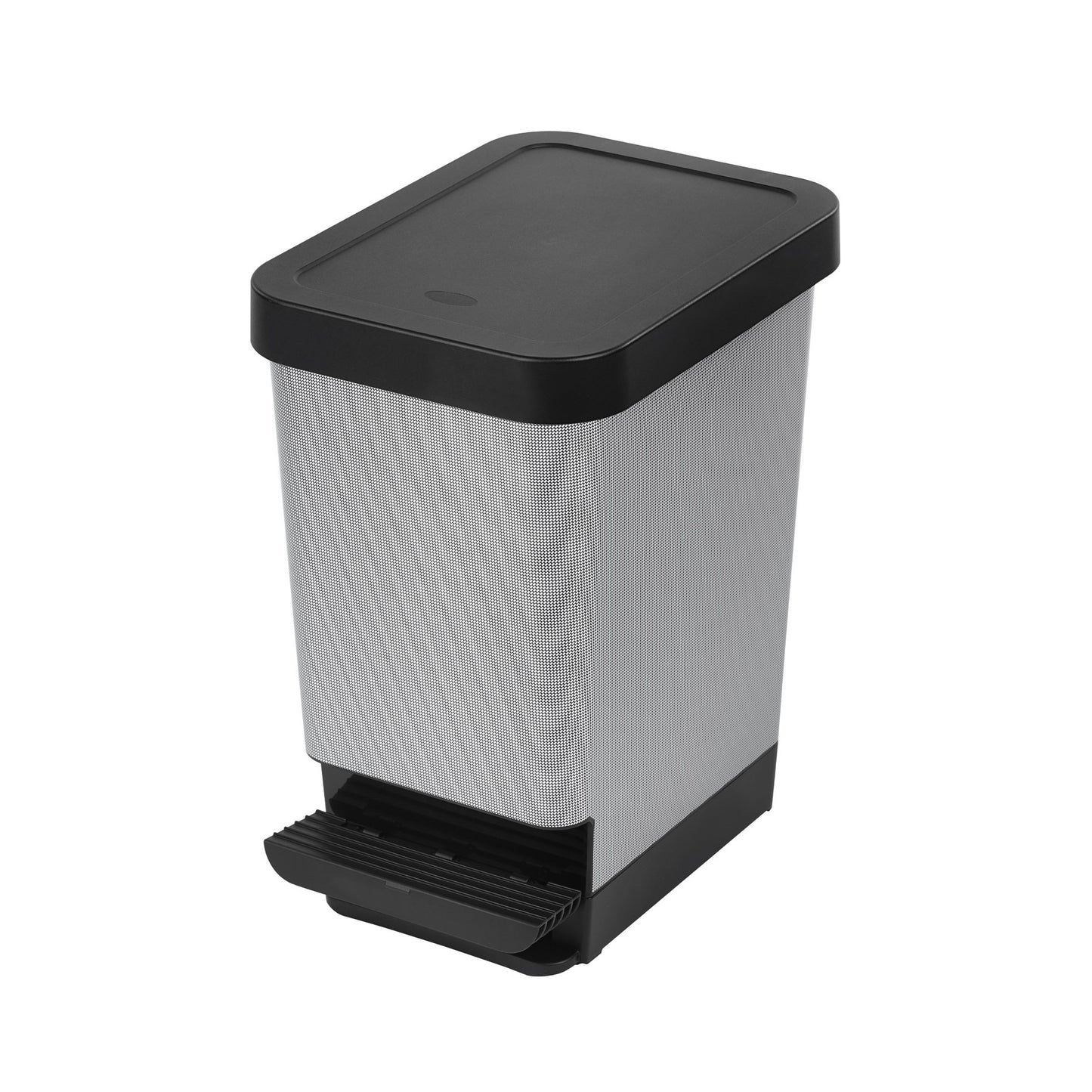 Papelera De Pedal Moda 25 L Modelo Metalizado En Plata_0