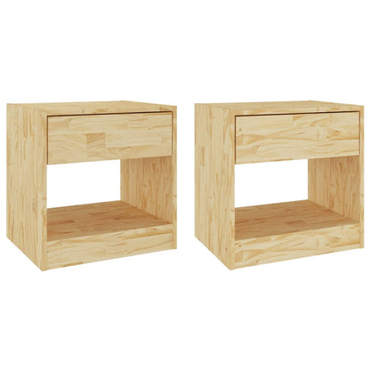Mesitas De Noche 2 Uds Madera Maciza De Pino 40x31x40 Cm_0
