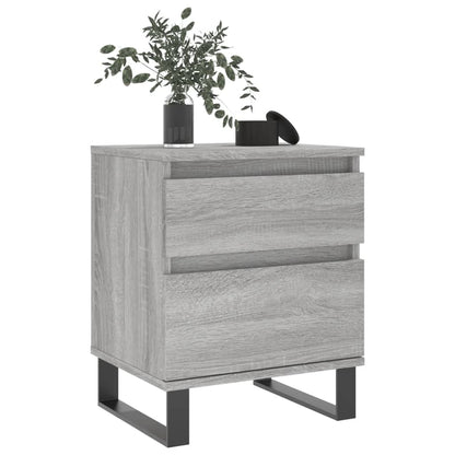Mesita De Noche 2 Uds Madera Ingeniería Gris Sonoma 40x35x50 Cm_2