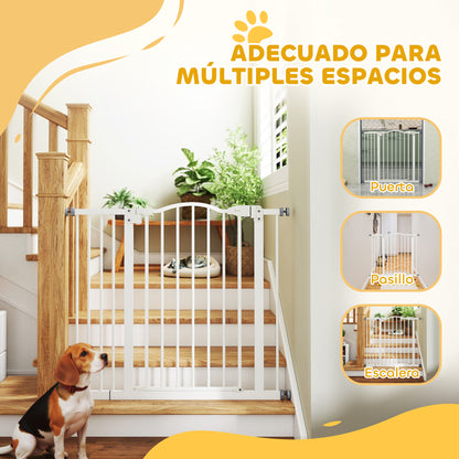 Pawhut Barrera De Seguridad Extensible Con Extensión 74-94x78 Cm Blanco_3