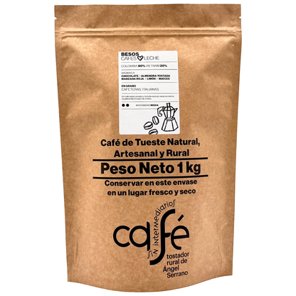 Cafe Sin Intermediarios Café Colombia Besos En Grano Para Italiana (moka) 1 Kg_0