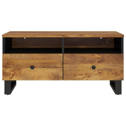 Mesa De Centro Madera Maciza Mango Y Contrachapada 80x54x40 Cm_2
