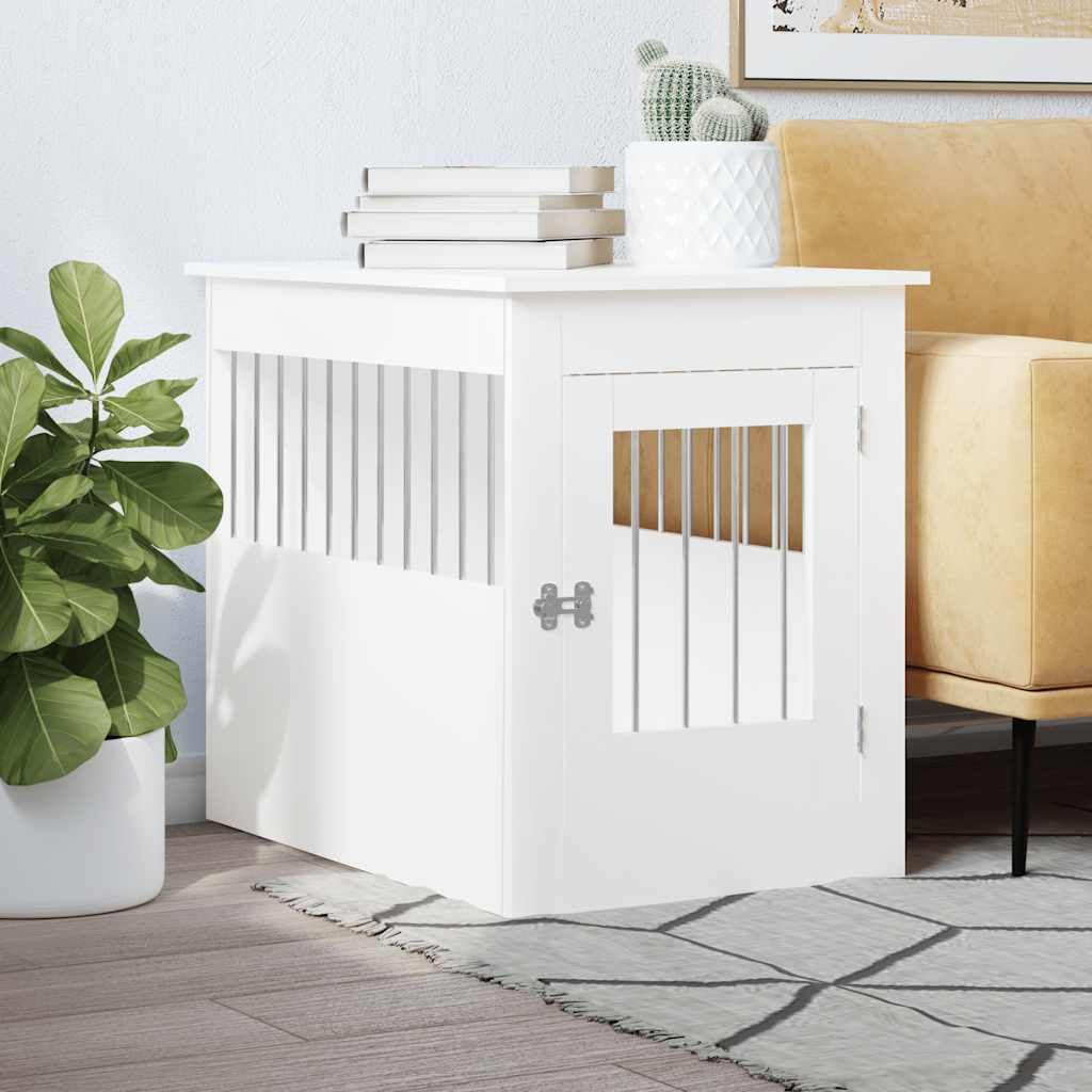 Vidaxl Jaula Para Perros Madera De Ingeniería Blanco 55x80x68 Cm_1