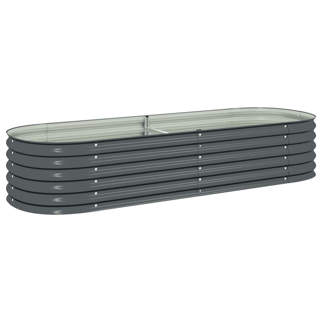 Arriate De Acero Galvanizado Gris 240x80x44 Cm_0