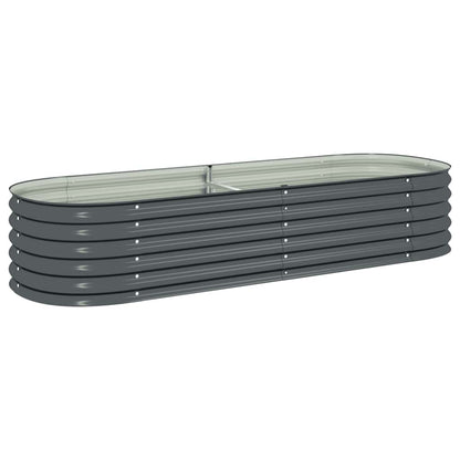 Arriate De Acero Galvanizado Gris 240x80x44 Cm_0