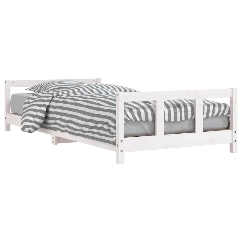 Vidaxl Estructura De Cama Para Niños Madera De Pino Blanco 90x200 Cm_0