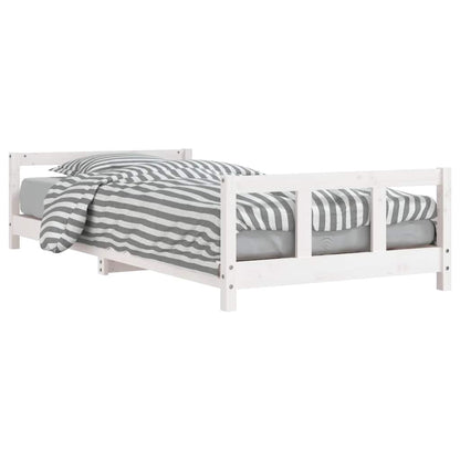 Vidaxl Estructura De Cama Para Niños Madera De Pino Blanco 90x200 Cm_0