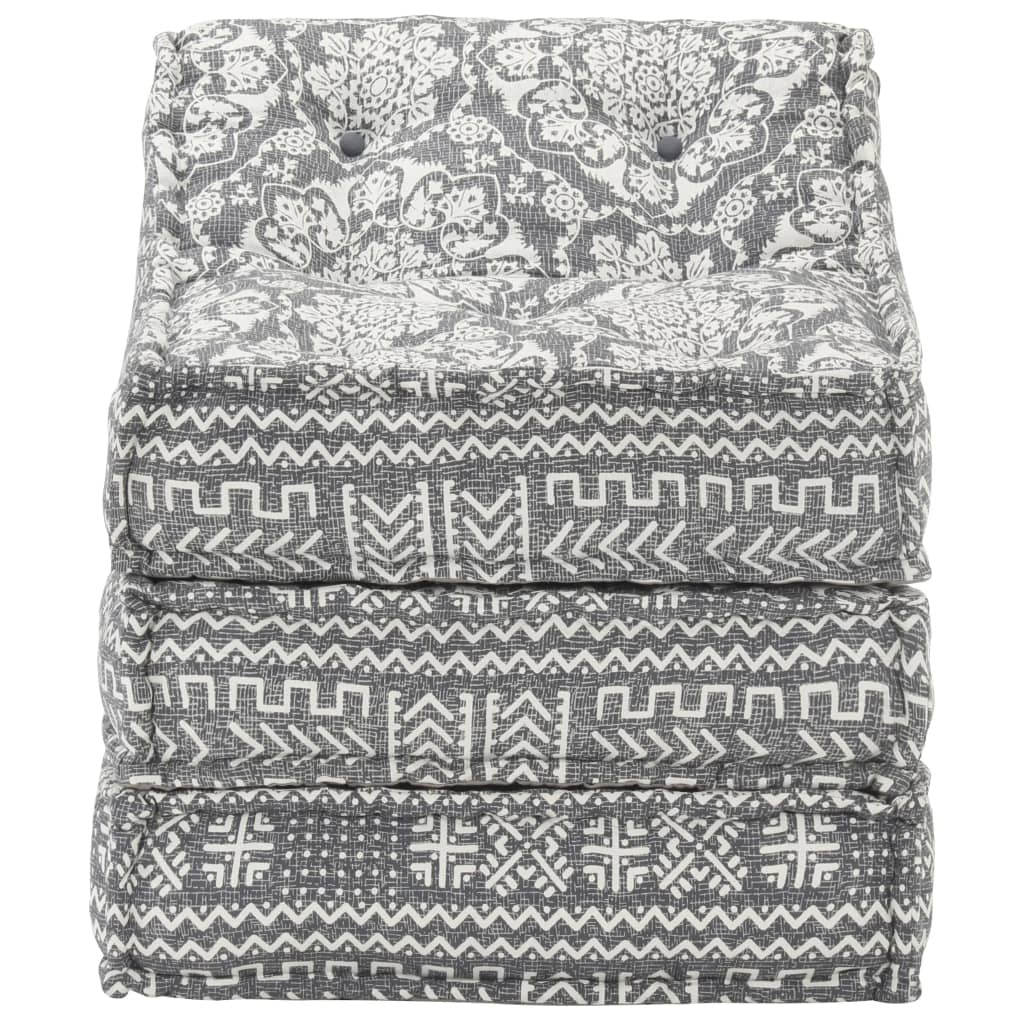 Vidaxl Puf Modular De Tela Gris Claro_3