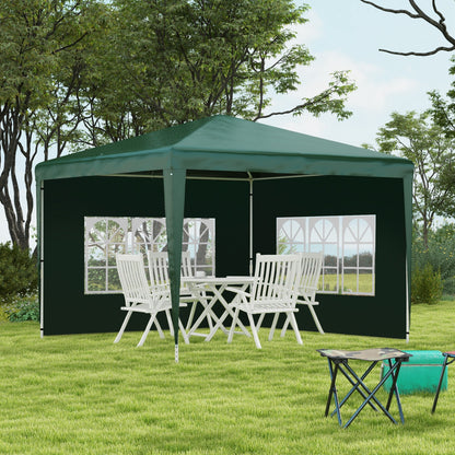 Outsunny Conjunto De 1 Carpa De Jardín 3x3 M Y 2 Paredes Laterales 3x2 M Verde_1