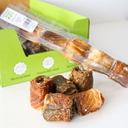 Snack Natural Para Perro Sushi Salmon 5u X 10 Bolsas Wuapu