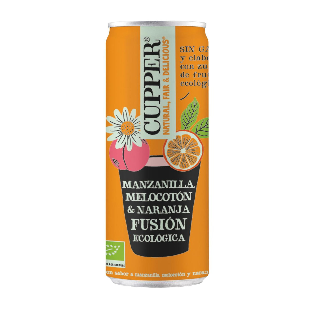 Refresco Manzanilla, Melocotón y Naranja Bio Cupper 250 ml