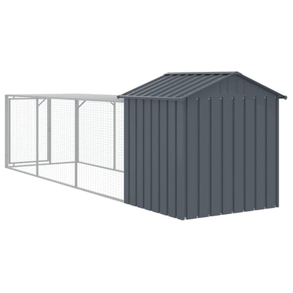 Vidaxl Gallinero Con Corral Acero Galvanizado Gris 117x405x123 Cm_4