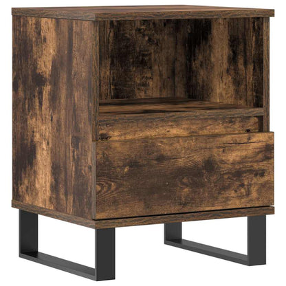 Mesita De Noche Madera De Ingeniería Roble Ahumado 40x35x50 Cm_0
