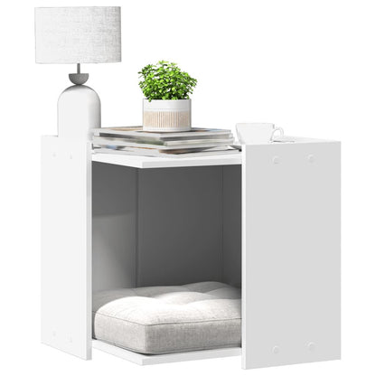 Vidaxl Mueble Arenero Para Gatos Madera Ingeniería Blanco 53x53x51 Cm_1