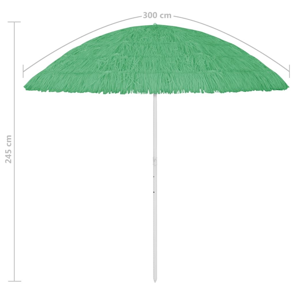 Vidaxl Sombrilla De Playa Hawaii Verde 300 Cm_2