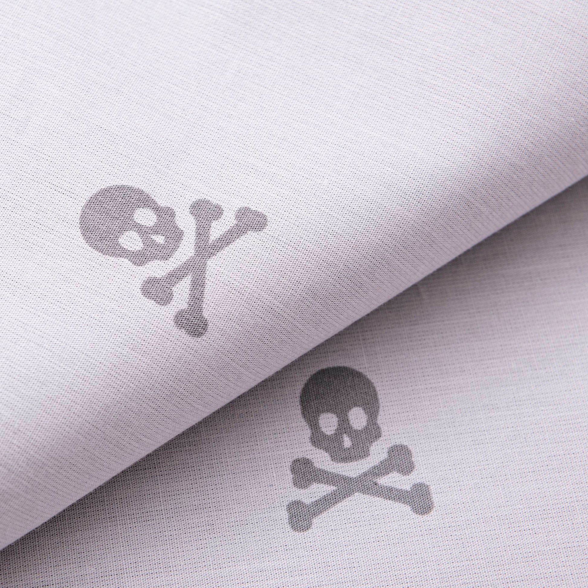 Set Cama (funda Nórdica 240x220 + 2 Fundas Almohada  50x85cm) 100% Algodón Gris Oscuro & Gris Claro Calaveras Scalpers Home