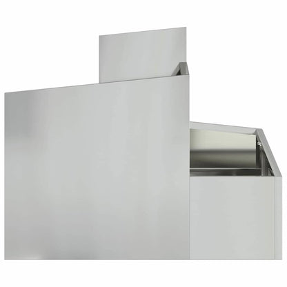 Macetero De Jardín Plateado 60 X 60 X 50 Cm Acero Galvanizado_5
