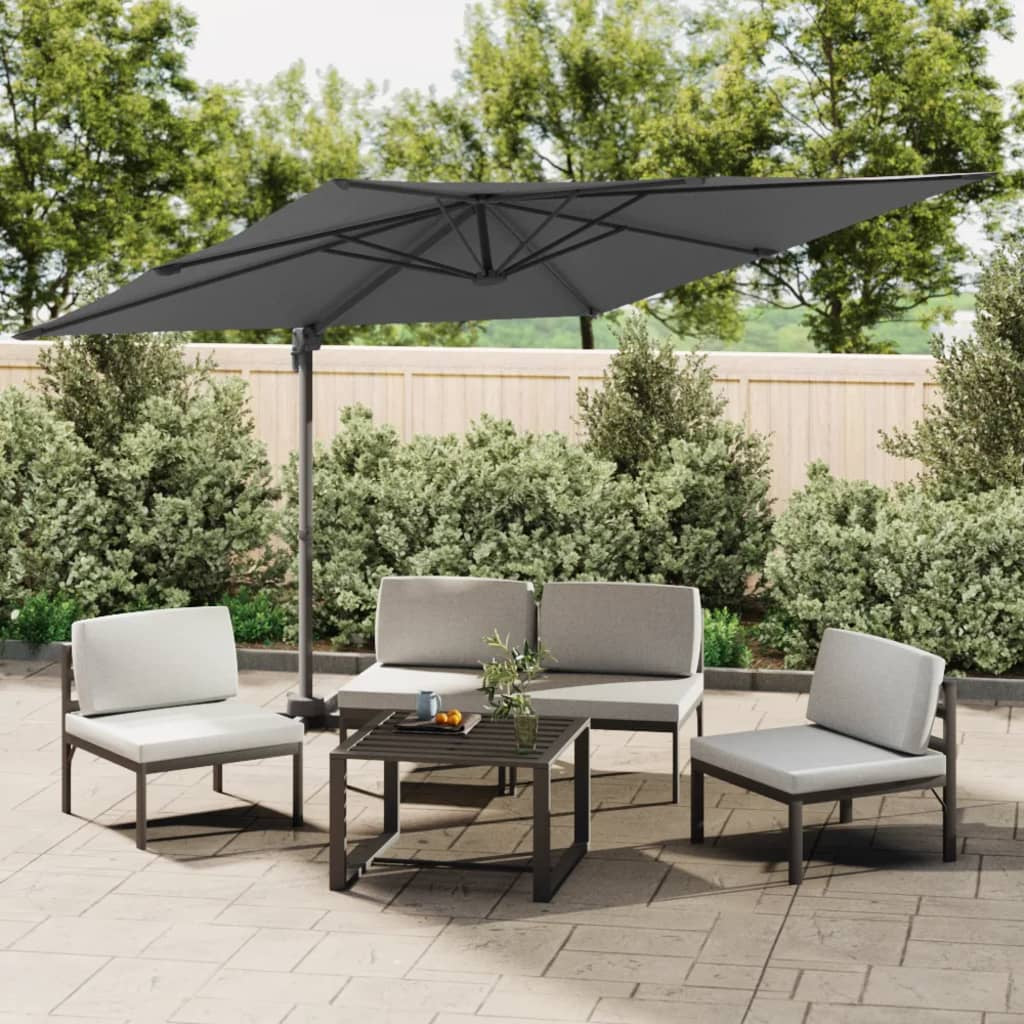 Vidaxl Sombrilla Voladiza Con Led Gris Antracita 400x300 Cm_1