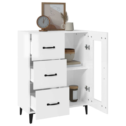 Aparador De Madera Contrachapada Blanco Brillante 69,5x34x90 Cm / Vetonek_0