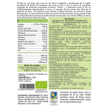 Açai en polvo ECO Salud Vida, 50 g