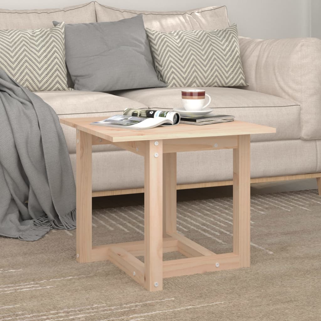 Mesa De Centro De Madera Maciza De Pino 50x50x45 Cm_2