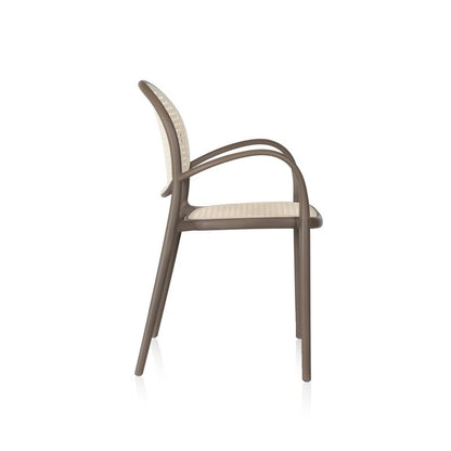 Pack 4 Sillas De Exterior Klux Arm Apilables, Polipropileno, Taupé, 56 X 85 X 48_5