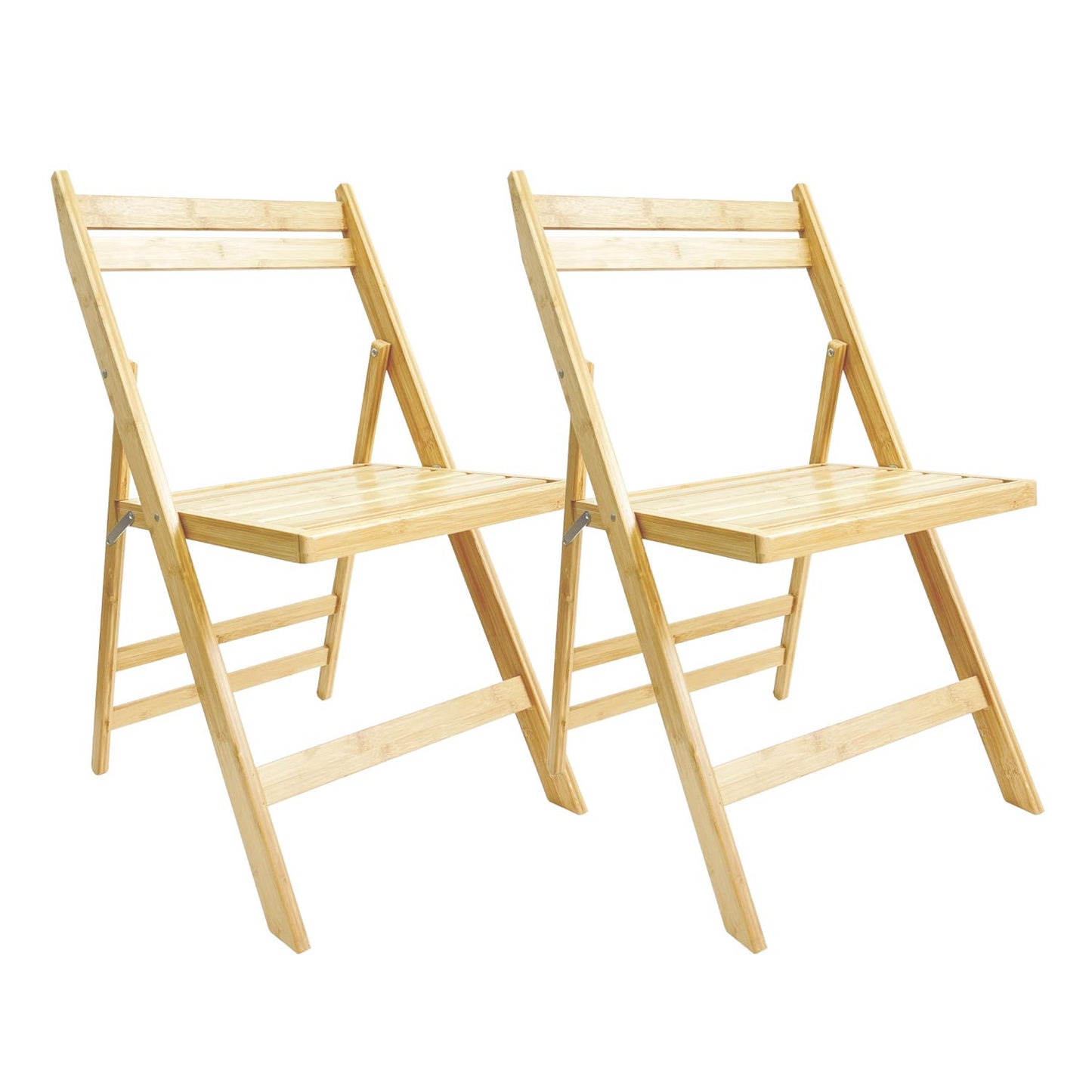 Pack 2 Sillas Plegables De Madera De Bambú 42.5x47.5x79cm O91_0
