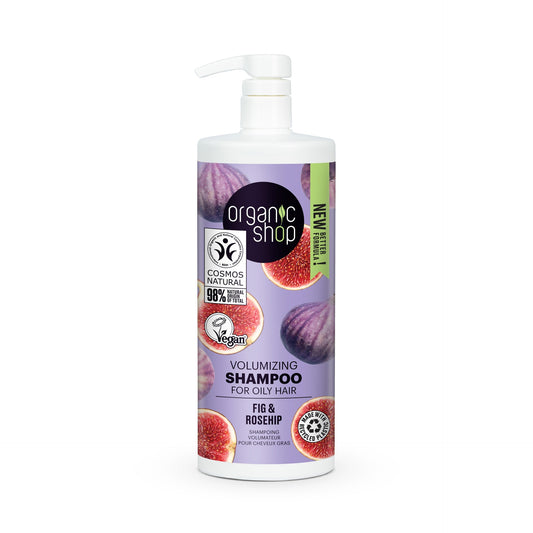 Champú volumen para cabello graso higo y escaramujo Organic Shop 1000 ml