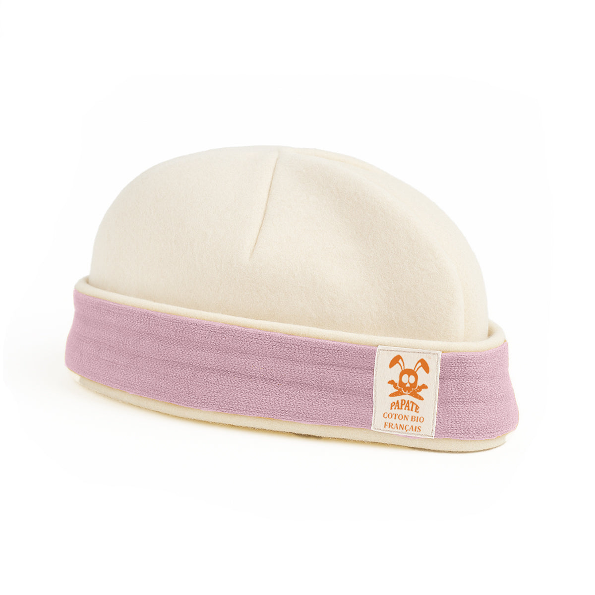 Capota De Nacimiento De Algodón Orgánico Blanco Y Rosa_0