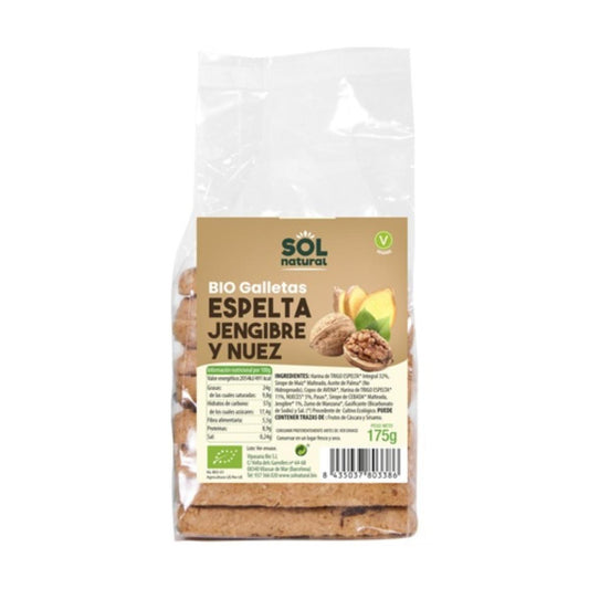 Galletas Espelta Jengibre Y Nueces Bio 175 G Solnatural