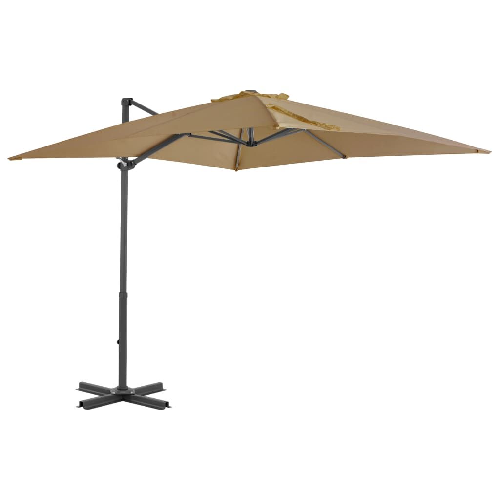 Vidaxl Sombrilla De Jardín Voladiza Palo De Aluminio Taupe 250x250 Cm_0
