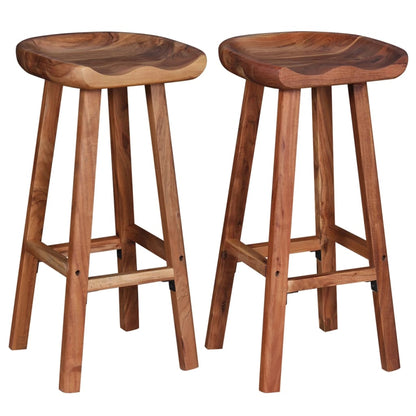 Taburetes De Barra De Cocina 2 Unidades Madera Maciza De Acacia_1