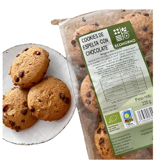 Cookies ecológicas de espelta con chocolate