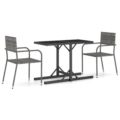 Vidaxl Juego De Comedor Para Jardín 3 Piezas Gris_0