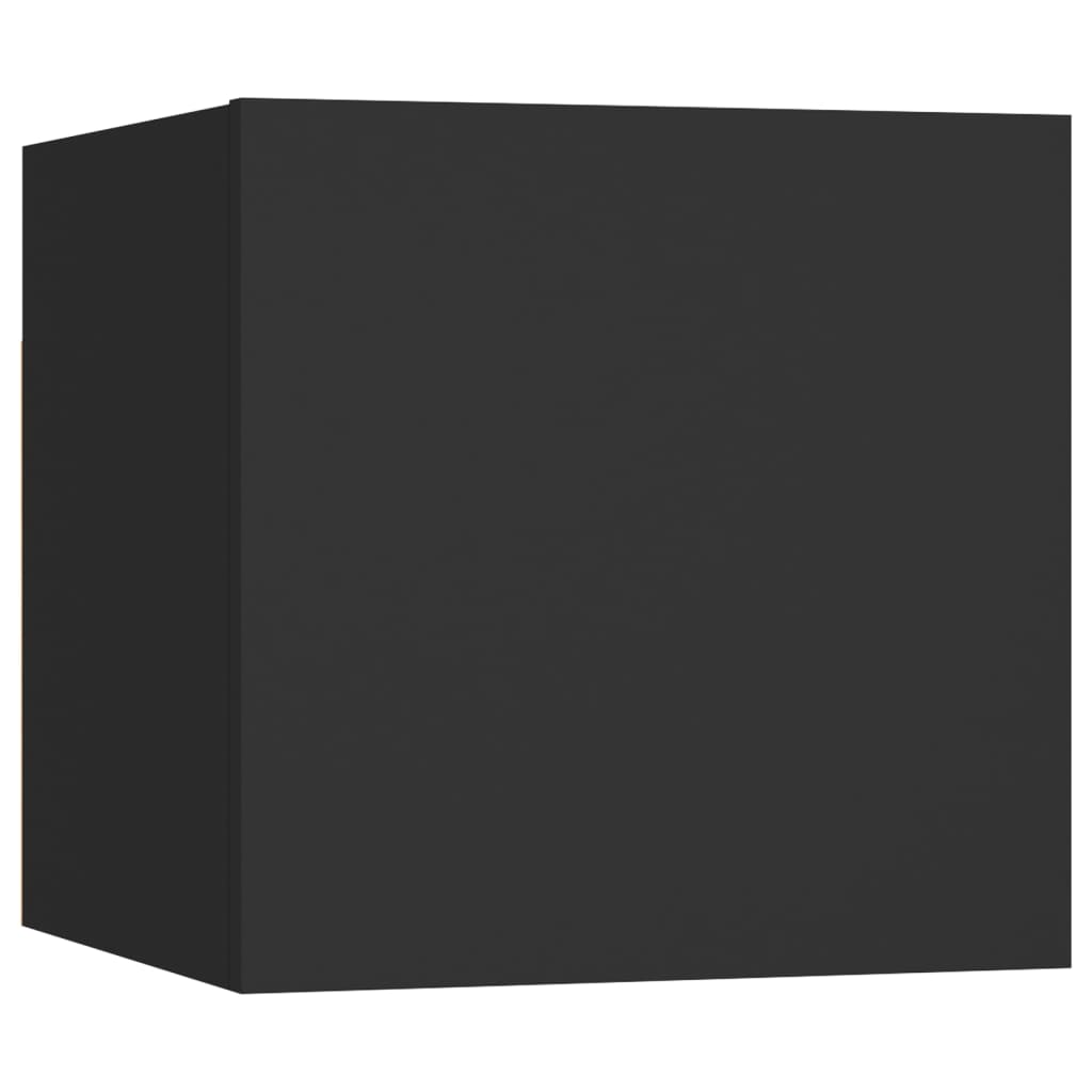 Mesita De Noche Madera De Ingeniería Negra 30,5x30x30 Cm_0
