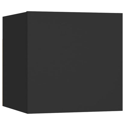 Mesita De Noche Madera De Ingeniería Negra 30,5x30x30 Cm_0