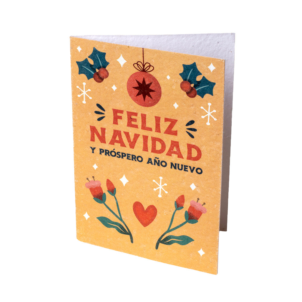 Tarjeta Navideña Plantable Feliz Navidad Con Semillas De Flores - Regalo Original - Resetea_0