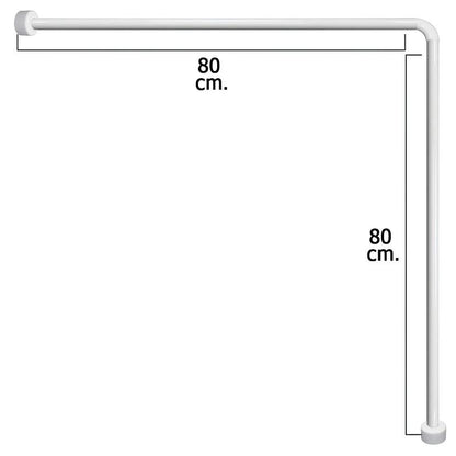 Barra Para  Cortina Ducha Universal Aluminio Blanco 80x80 Cm._0
