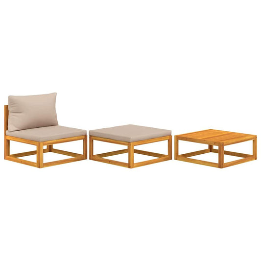 Vidaxl Set De Muebles Para Jardín 3 Piezas Con Cojines Madera Acacia_0