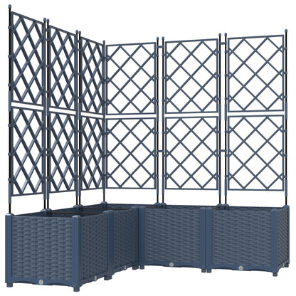 Vidaxl Maceta De Jardín Con Enrejado 5 Pcs Gris 120 X 120 X 143 Cm Pp_0