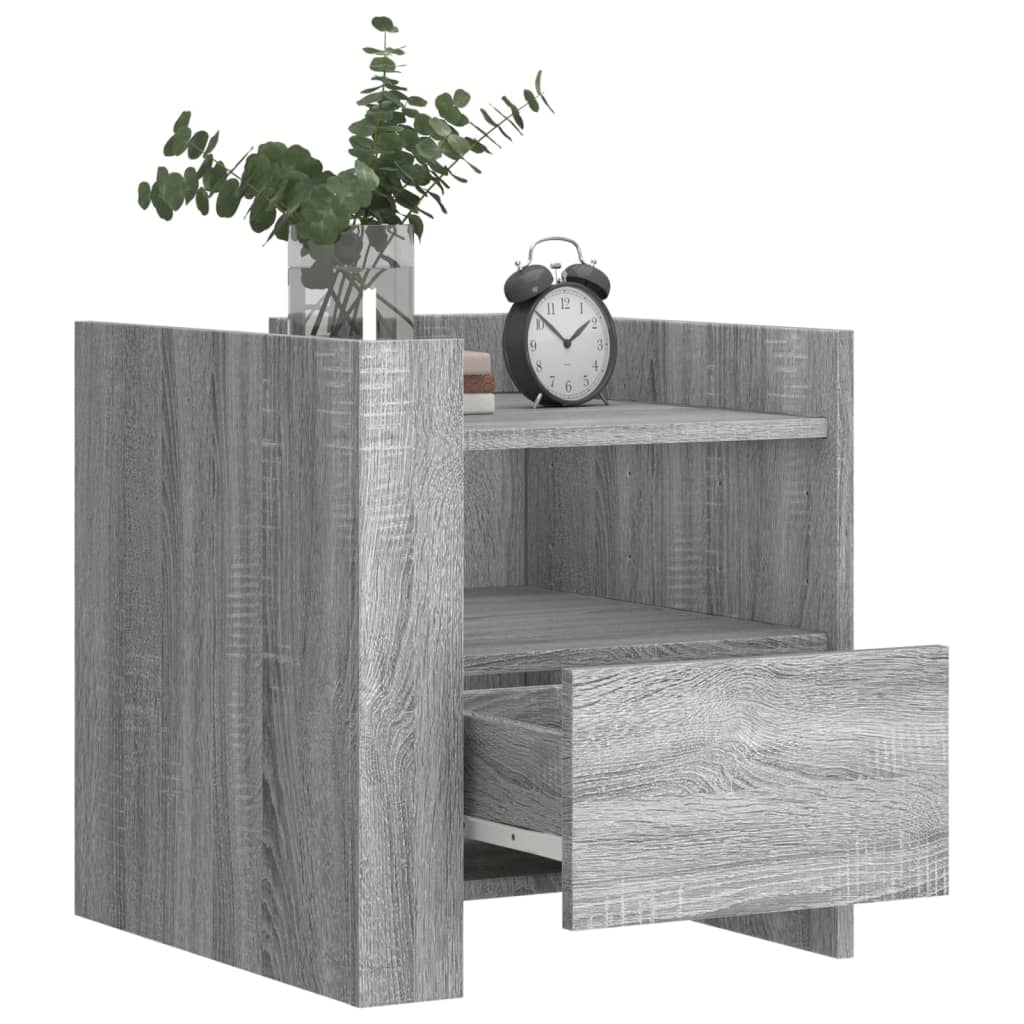 Mesita De Noche Madera De Ingeniería Gris Sonoma 45x50x50 Cm_1